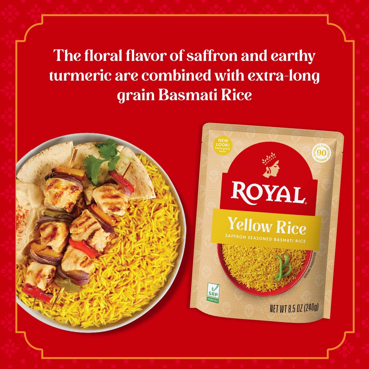 Royal - Ready To Heat Rice - Authentic Yellow Rice, 4 Count