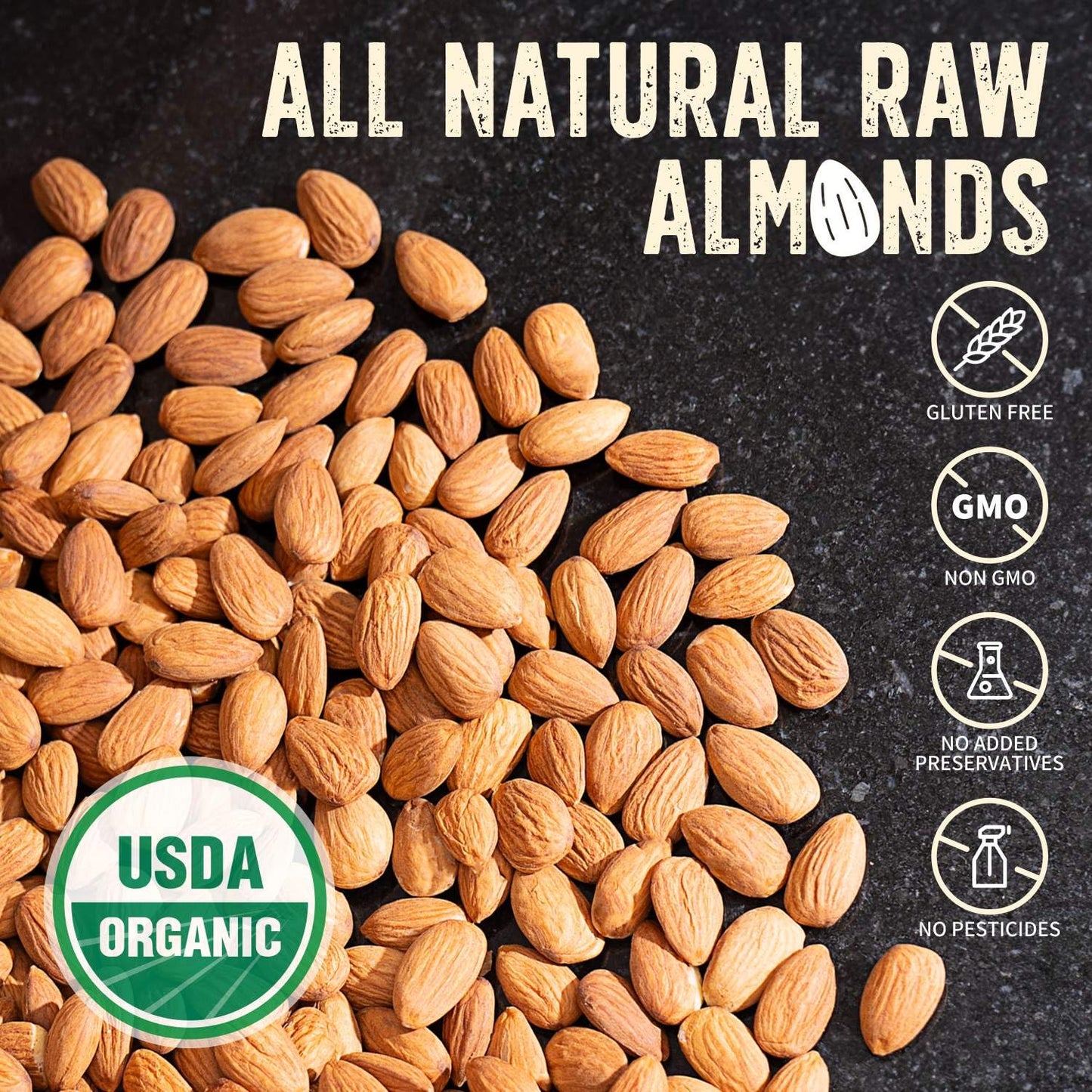 Burroughs Family Farms Organic Raw Almonds 25 lb - Regenerative, Gluten-Free, Non-GMO, Vegan, Keto-Friendly, High Antioxidants