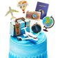 24 Pcs Travel Cake Topper Decorations Let The Adventure Begin Travel Theme Cupcake Toppers Mini Suitcase Airplane Cameras Miniat