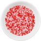 DECOPAC Red and White Peppermint Crystals, Festive Candy Sprinkles, 33oz, Fancy Sprinkles in Handheld Container, Edible Christma