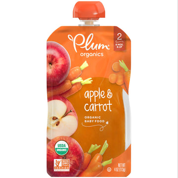 Plum Organics Stage 2 Organic Baby Food Apple And Carrot 4 Ounce