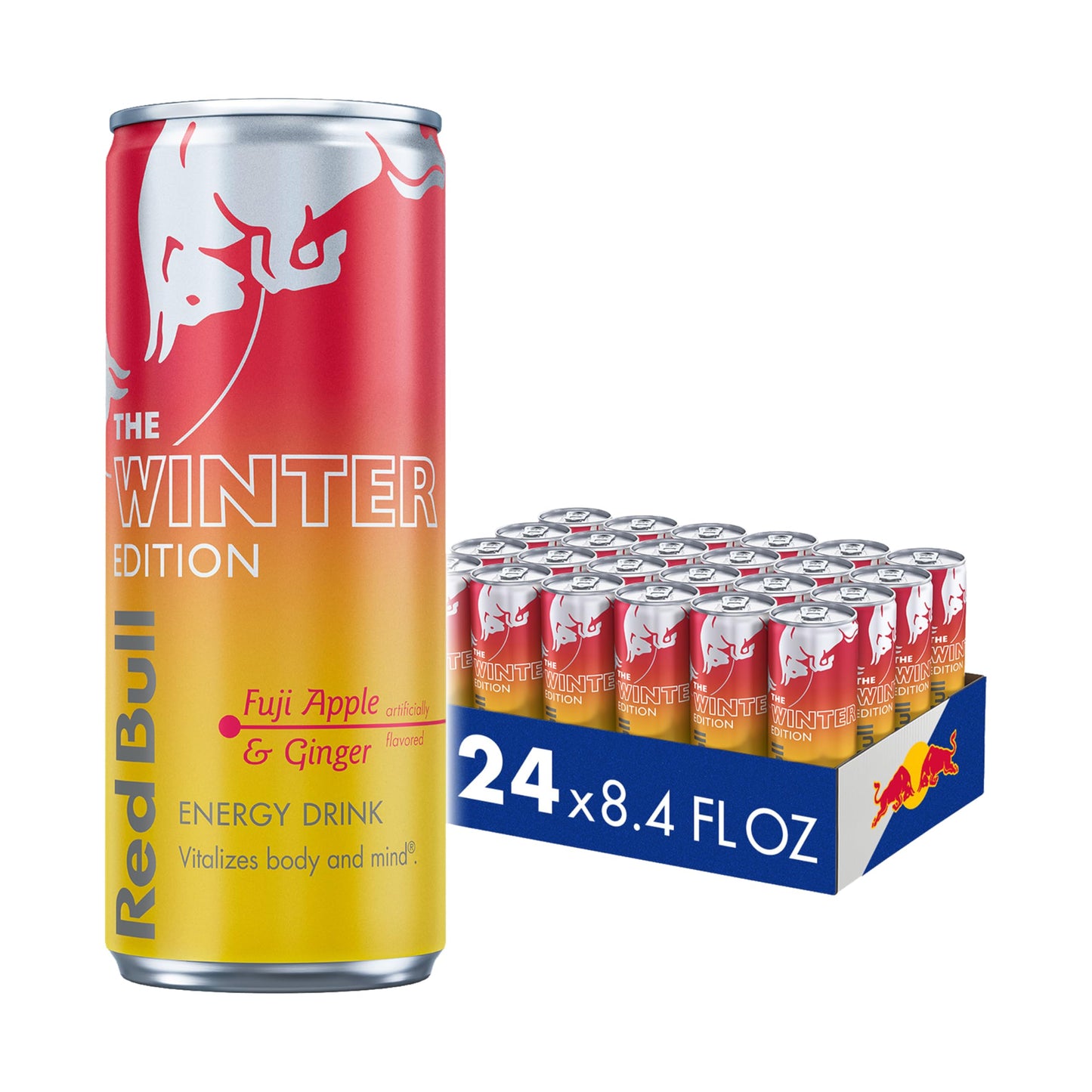 Red Bull Fuji Apple and Ginger Winter Edition Energy Drink  with 80mg Caffeine plus Taurine & B Vitamins  8.4 Fl Oz  Pack of 24 Cans