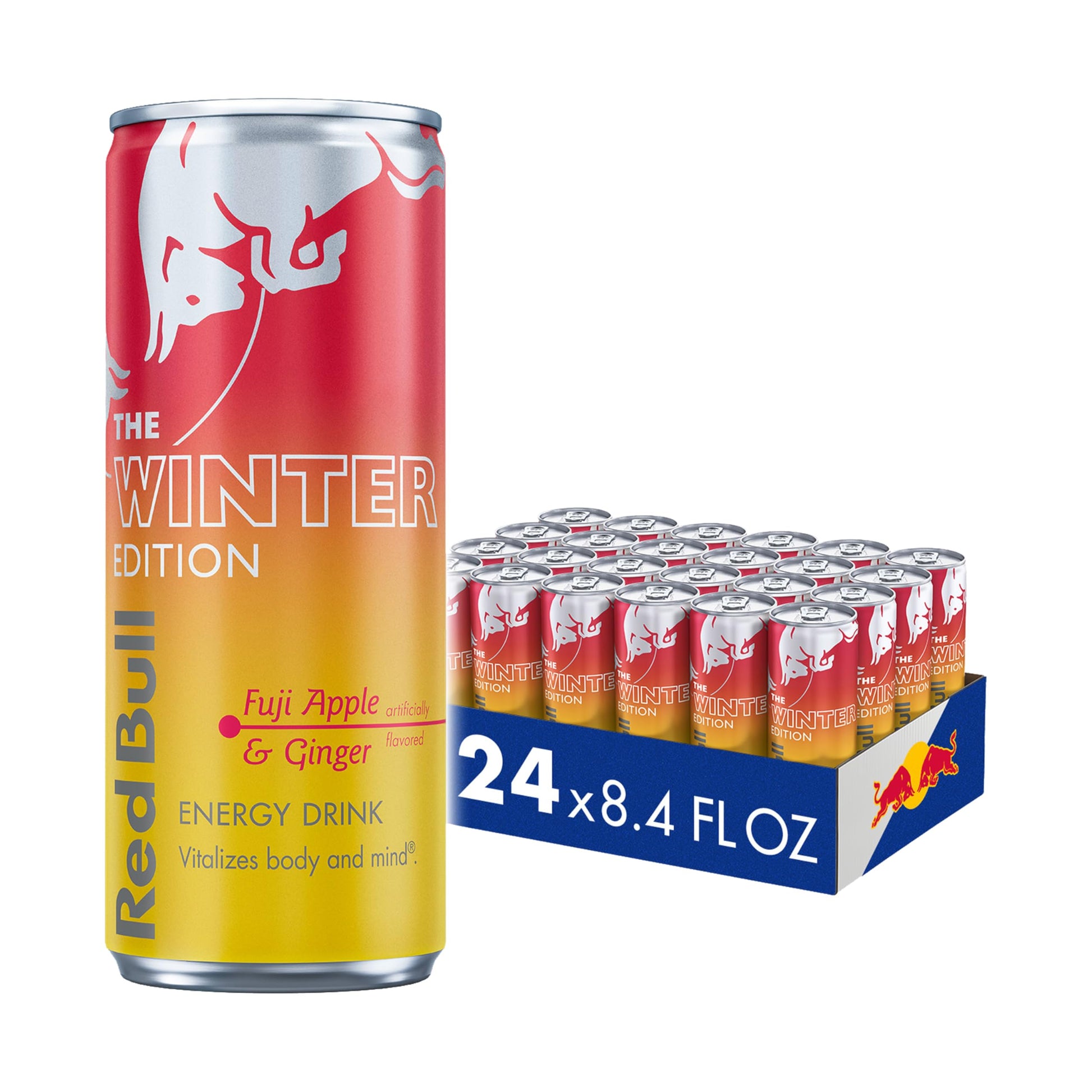 Red Bull Fuji Apple and Ginger Winter Edition Energy Drink  with 80mg Caffeine plus Taurine & B Vitamins  8.4 Fl Oz  Pack of 24 Cans
