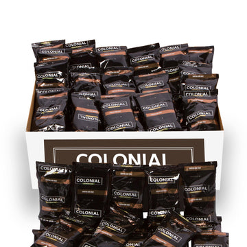 COLONIAL INTERNATIONAL COFFEE 100 Count Single Pot Coffee Packets - 100% Arabica Dark Roast - 2.5 Ounce (Pack of 100)