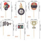 24 Pcs Race Car Cupcake Toppers Assembled Helmet Traffic Light Wheel Trophy Flag Racing Car Cupcake Picks Let'S Go Racing Cake D