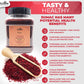 Fusion Select 100% Pure Sumac Spice, 100% Natural Sumac Powder | No Salt | Non-Gmo | Middle Eastern Spices | Sumac Seasoning | Double Lids Jar (7 Ounce)