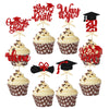 Gyufise 32Pcs 2025 Graduation Cupcake Toppers Glitter Class of 2025 Graduation Cap Diploma Cupcake Picks Congrats Grad Cake Deco