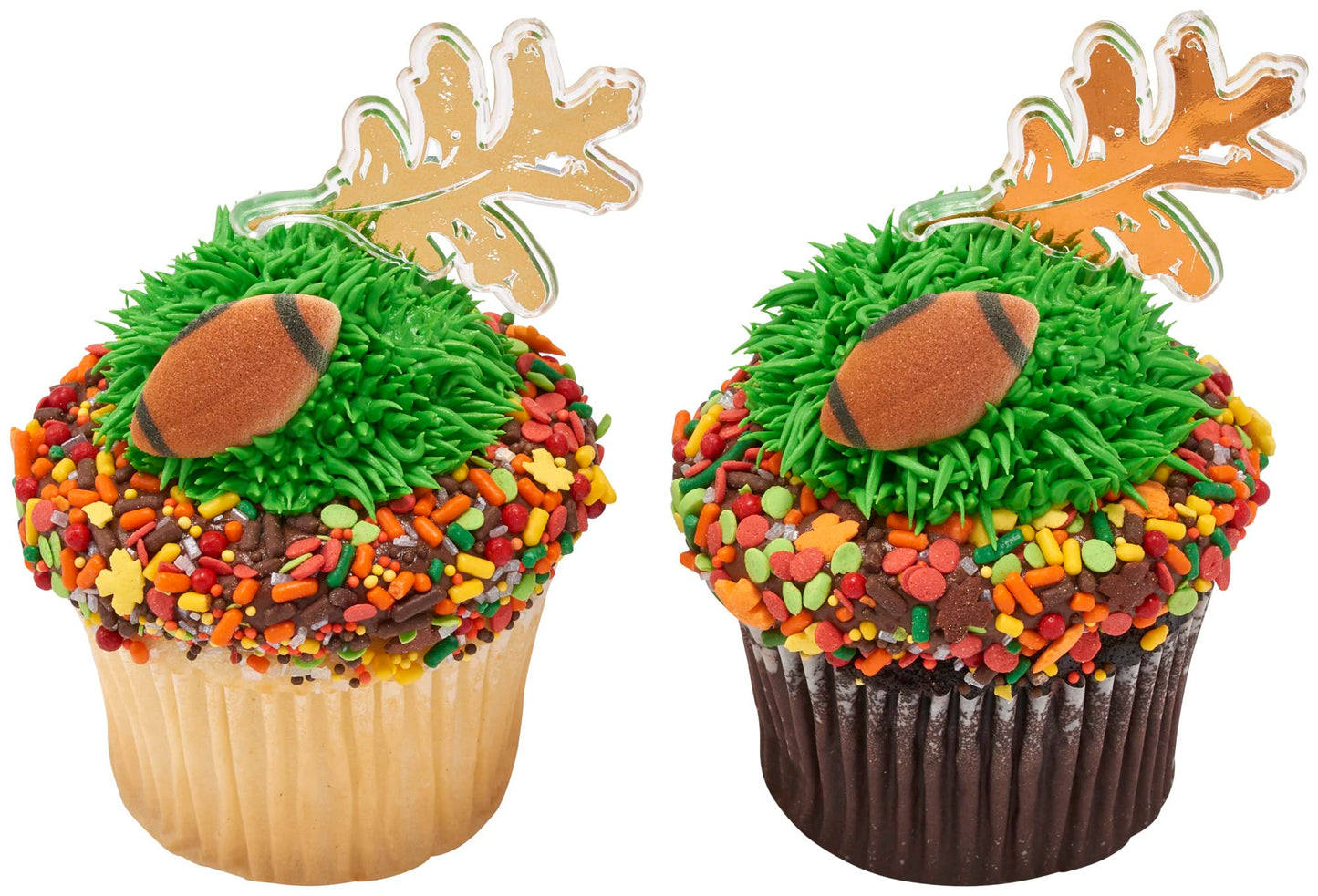 Lucks Dec-Ons Decorations Molded Sugar/Cup-Cake Topper  Football  1.125 Inch  264 Count