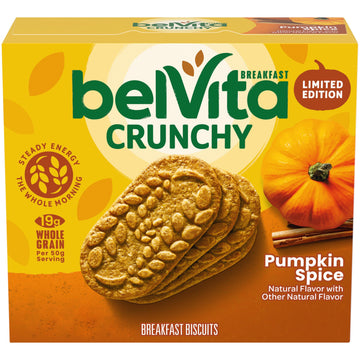 belVita Breakfast Bars Biscuits, Pumpkin Spice, 5 Packs (4 Biscuits Per Pack)