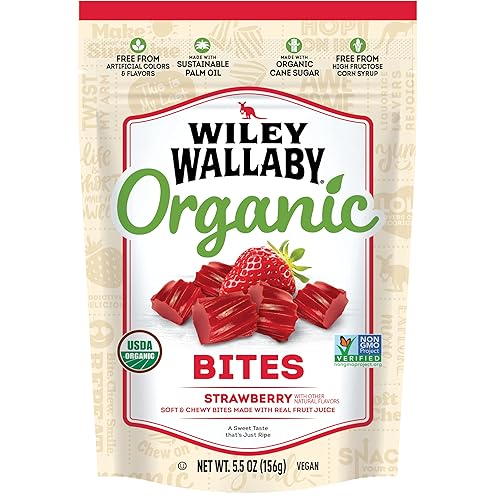 Wiley Wallaby Organic Strawberry Licorice Bites, 55 Oz