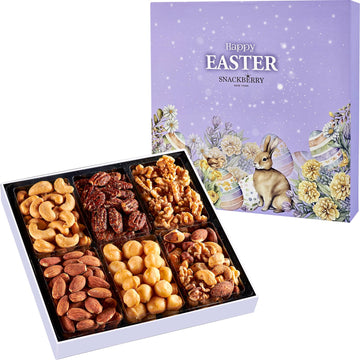 Easter Holiday Nuts Gift Basket, Gourmet Snack Box, in Elegant Box, Gift-Set For Easter Day, Healthy-Gift, Men and Women. Kosher