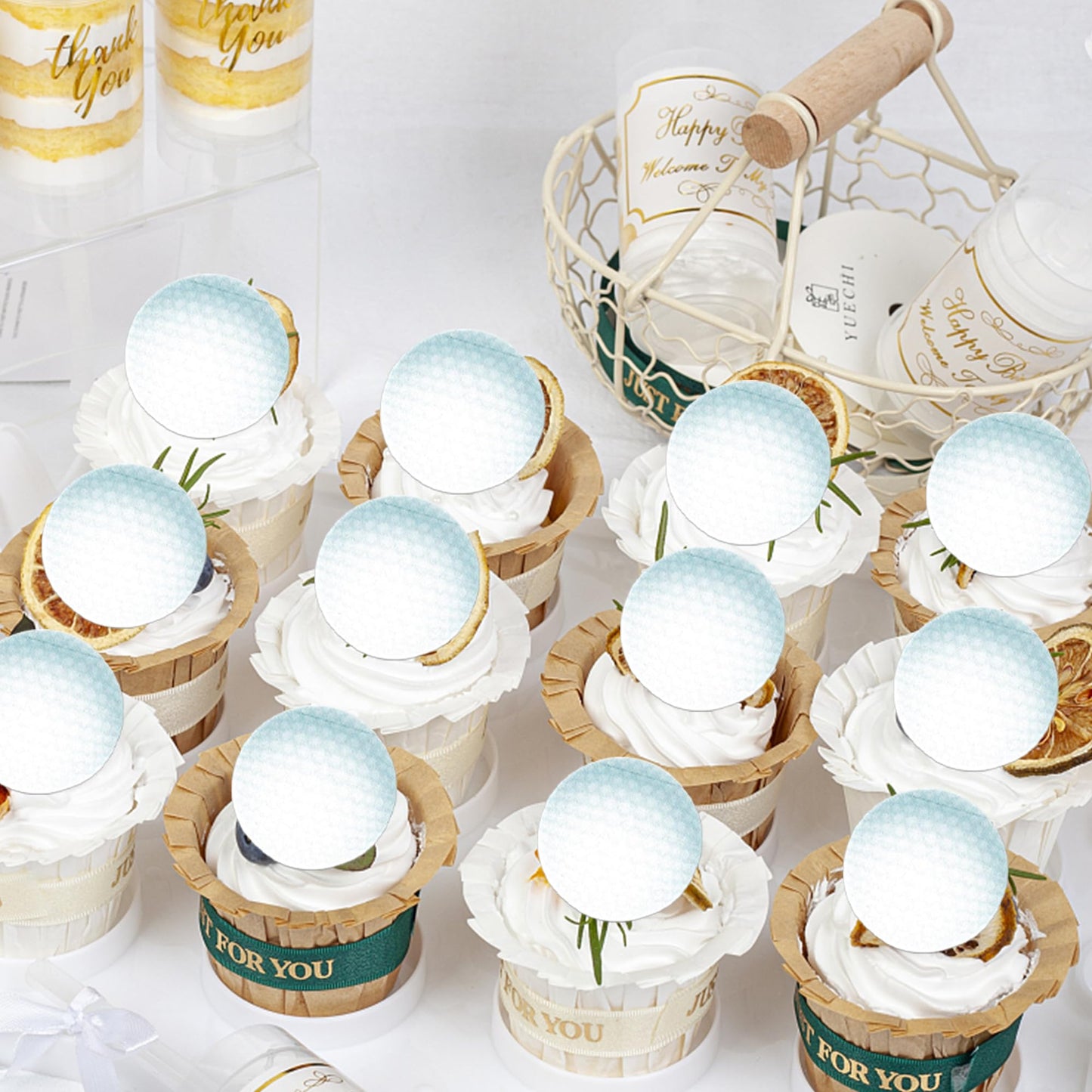 Rssta i 48 Pack Edible Sports Ball Cupcake Toppers - Golf Theme for Birthday Party & Baby Shower