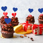 Gyufise 30Pcs Heart Cupcake Toppers Deep Blue Glitter Sweet Love Heart Cupcake Pick Decorations Valentine'S Day Cake Decorations