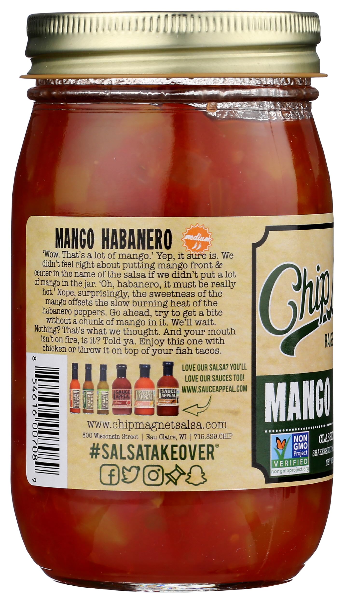 Chip Magnet Salsa Medium Mango Habenero 16 Ounce