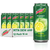 Mountain Dew AMP Energy Drink, Original, Caffeine & B Vitamins, 16 fl oz, Pack of 12, Yellow