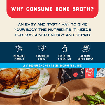 Bare Bones Beef Bone Broth, Low Sodium, Gluten & Dairy-Free, 16 Fl Oz, Non-GMO, Keto & Paleo Friendly, Model 0850005324454