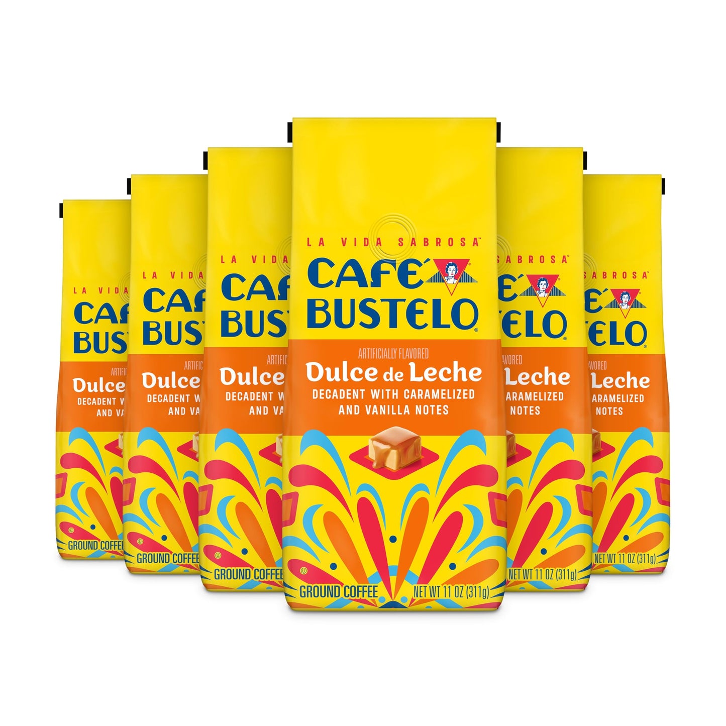 Caf? Bustelo Dulce de Leche Artificially Flavored Ground Coffee  11-Oz. Bag (Pack of 6)