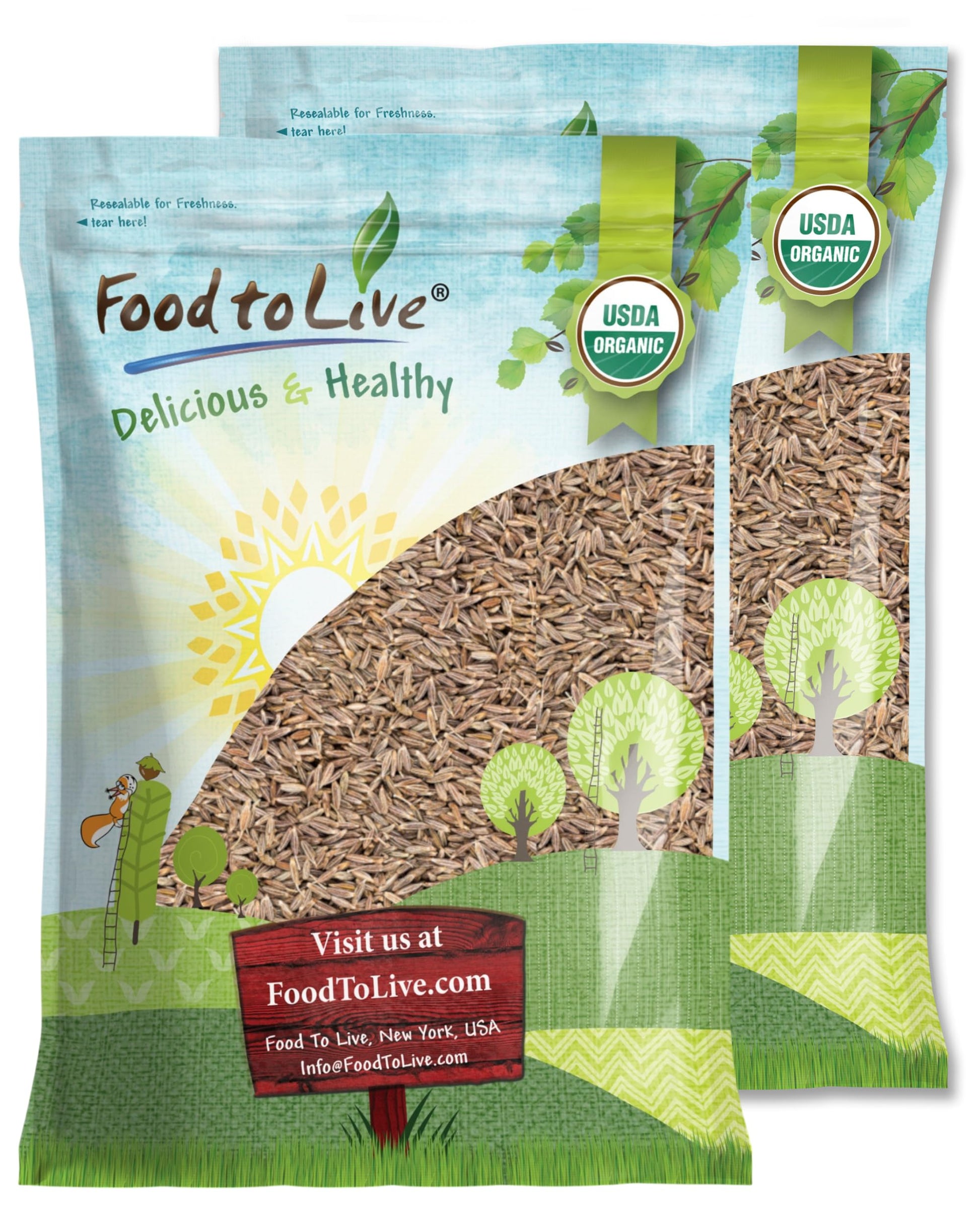 Food to Live Organic Cumin Seeds, 10 Pounds - 100% Natural, Non-GMO, Aromatic Seasoning, Perfect for Spices, Baking and Pickling