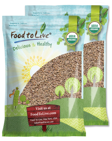 Food to Live Organic Cumin Seeds, 10 Pounds - 100% Natural, Non-GMO, Aromatic Seasoning, Perfect for Spices, Baking and Pickling