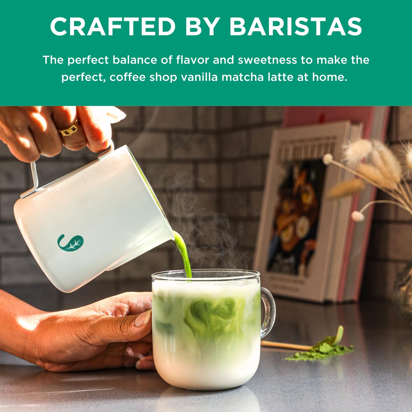 Jade Leaf Matcha Organic Cafe Style Vanilla Matcha Latte Green Tea Powder, Premium Barista Crafted Mix, Authentically Japanese,