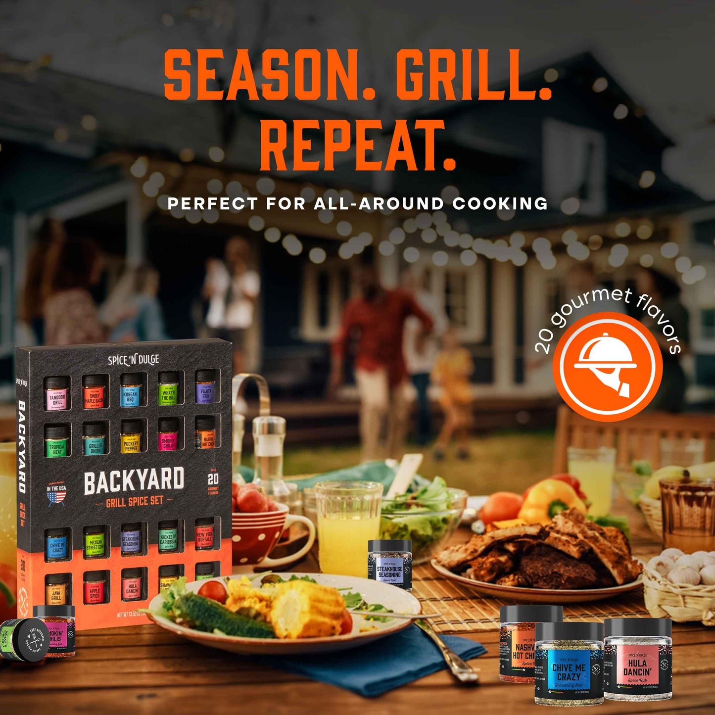Grilling Spice Set Grill Seasoning Gifts, 20 Unique Spices And Seasonings Jars Gift Set, Bbq Gifts For Men, Dad, Husband, Father