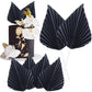 Gyufise Paper Palm Fan Cake Toppers, Black, 4.7 x 5.1, Model ZN0680-7, 6 Pcs for Birthday & Wedding Party Decorations