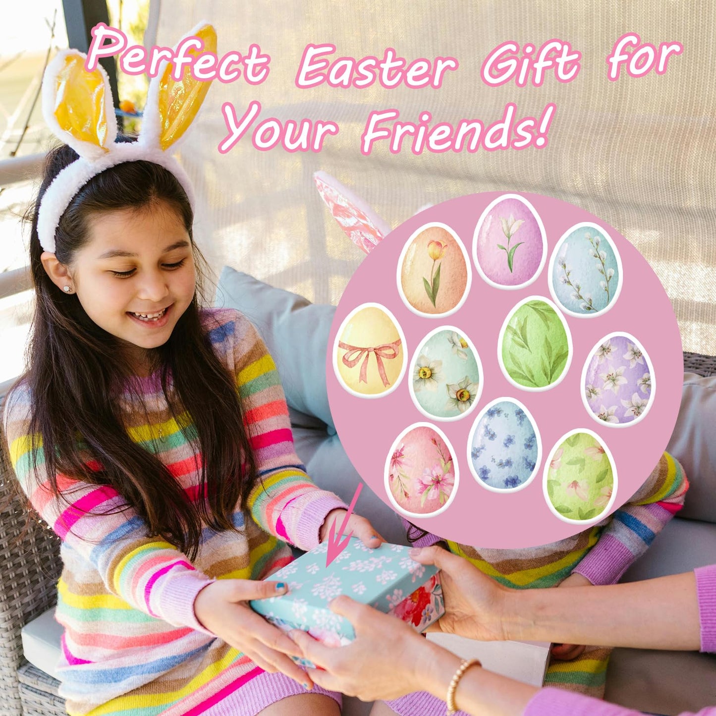 30Pcs Edible Easter Eggs Cupcake Toppers Edible Spring Floral Eggs Cupcake Picks Wafer Paper Easter Day Cake Toppers For Happy E