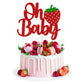 1 Pack Sweet Oh Baby Cake Topper Glitter Oh Baby Strawberry Cake Pick Fruit Berry Cake Decoration For Summer Strawberry Baby Sho