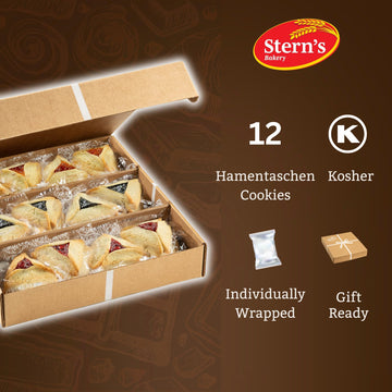 Shortbread Cookies | Hamentaschen Cookies Individually Wrapped [12 Count] Apricot, Prune, Raspberry | Purim Gift Basket | Mishlo