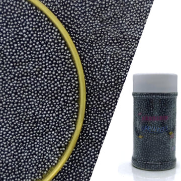 Edible Black Sprinkles Candy 2mm Mini Pearls Cake Decorations Cupcake Toppers Cookie Decorating Perfect for Wedding Party Valent
