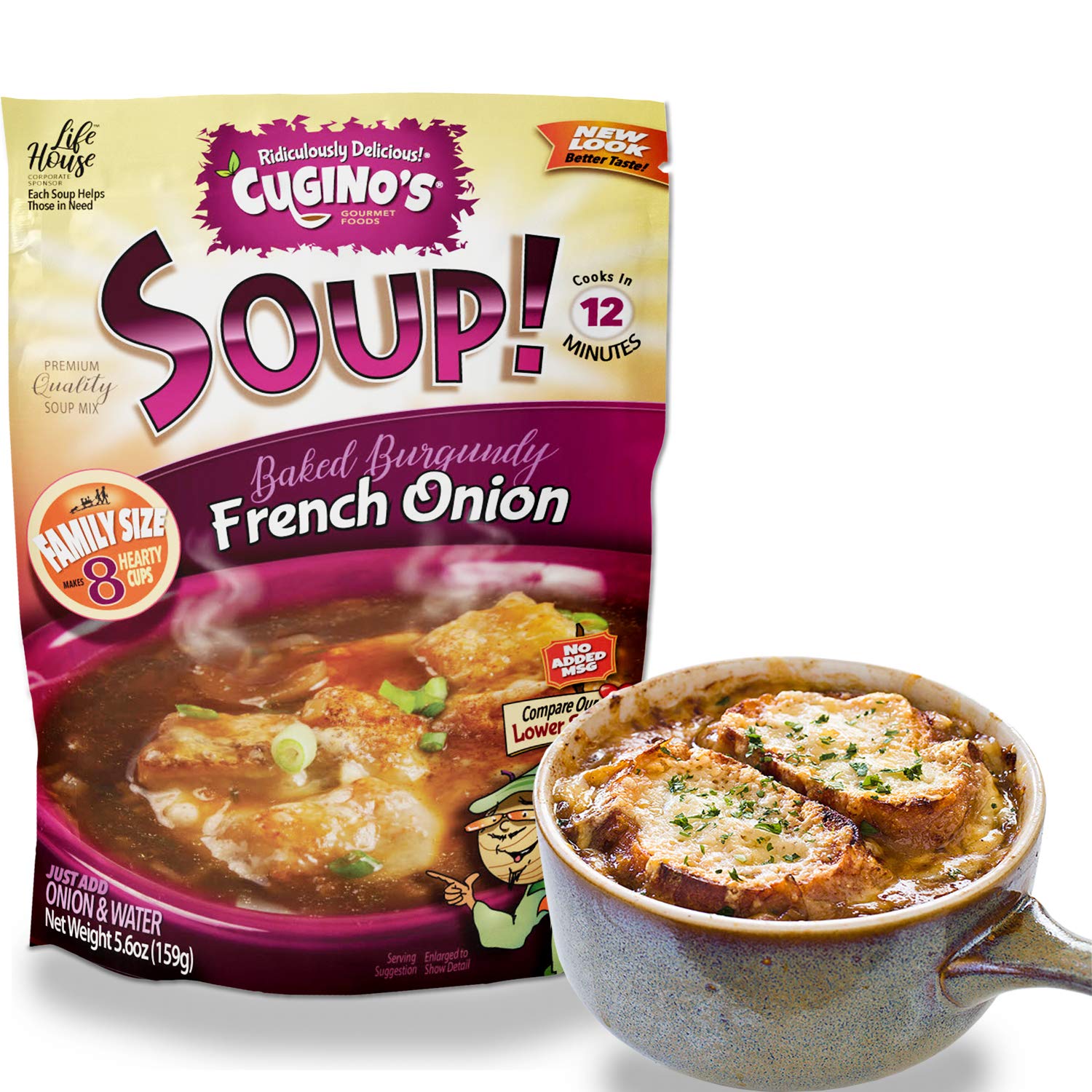 Cugino'S French Onion Soup Mix, 2 Pack, Traditional Baked Burgundy Homemade Taste With Fresh Herbs And Spices, Cooks In 12 Minut