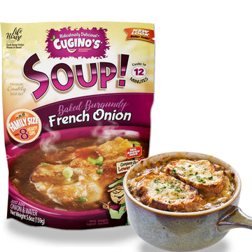 Cugino'S French Onion Soup Mix, 2 Pack, Traditional Baked Burgundy Homemade Taste With Fresh Herbs And Spices, Cooks In 12 Minut