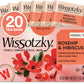 Wissotzky Herbal Tea, Rosehip & Hibiscus, Caffeine Free, 20 Tea Bags, 1 Pack