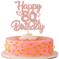 YCTHUNFISH 80th Birthday Cake Topper Glitter Heart Star Rose Gold Bamboo Decoration