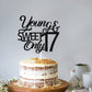 Mi Bautizo Cake Topper for 17th Birthday, Black Paper Decoration, Young and Sweet Only 17 Design