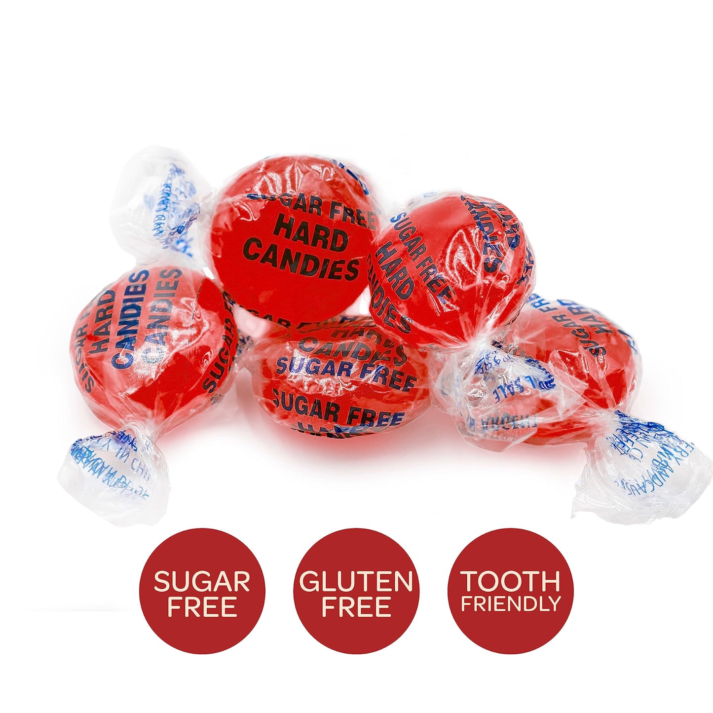 Sugar-Free Cinnamon Discs Hard Candy - 1 Pound Pack (About 80 Count) - Individually Wrapped