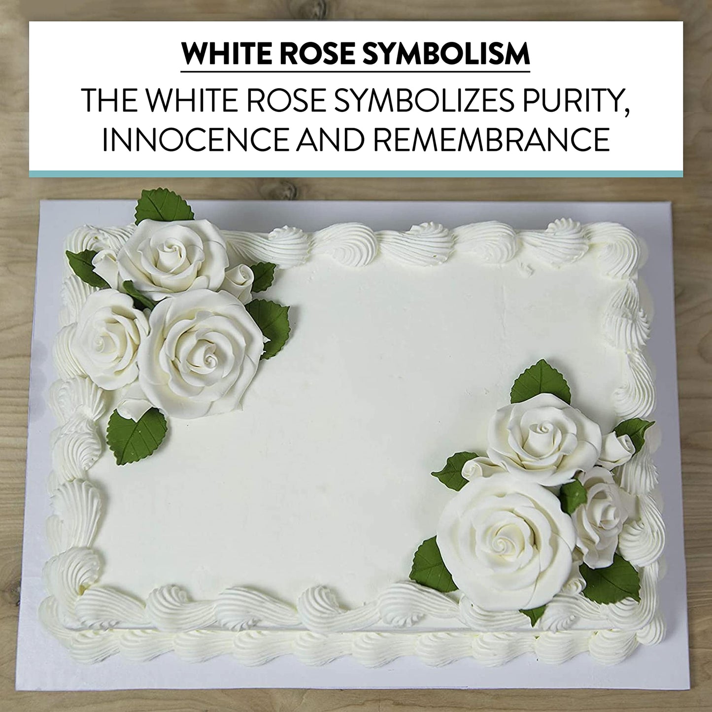 Global Sugar Art Enhanced Rose Sugar Cake Flowers, White Small Unwired, 12 Count By Chef Alan Tetreault