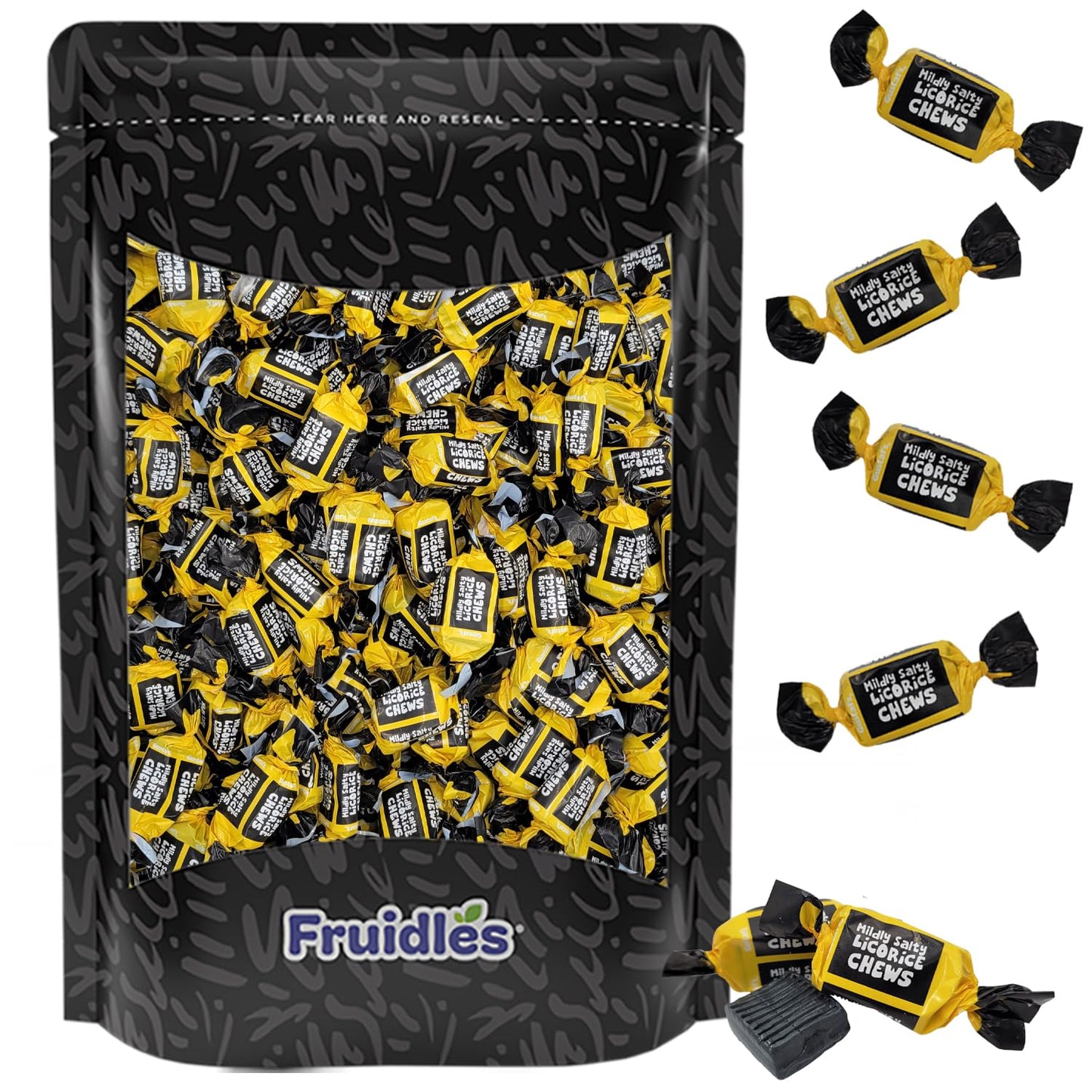 Fruidles Mildly Salty Licorice Toffees, Toffee Bites, 2 Pounds Party Favor