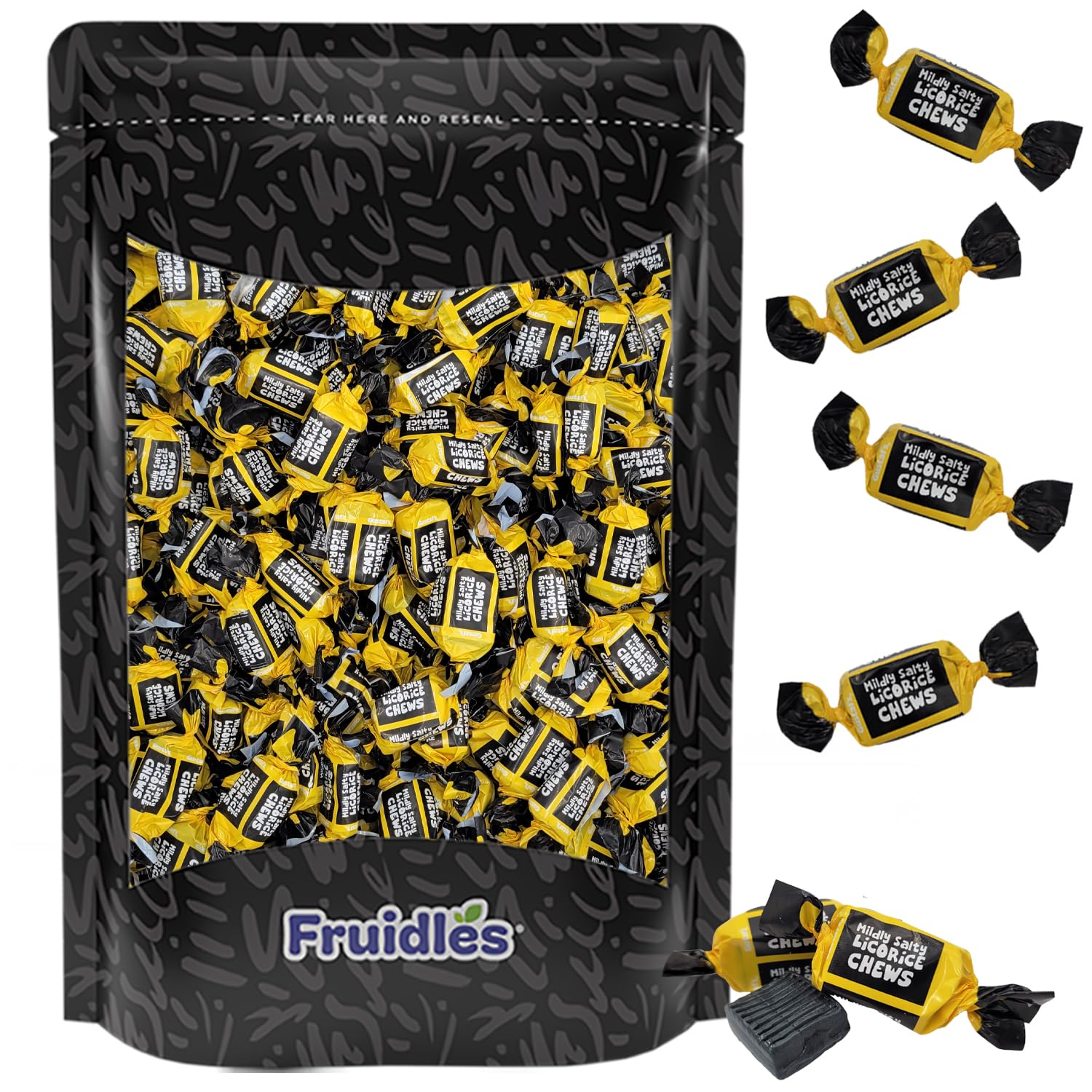 Fruidles Mildly Salty Licorice Toffees, Toffee Bites, 2 Pounds Party Favor