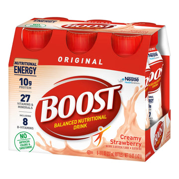 BOOST Original Nutritional Drink, Creamy Strawberry Flavor, 8 Ounce Bottle, Pack of 24