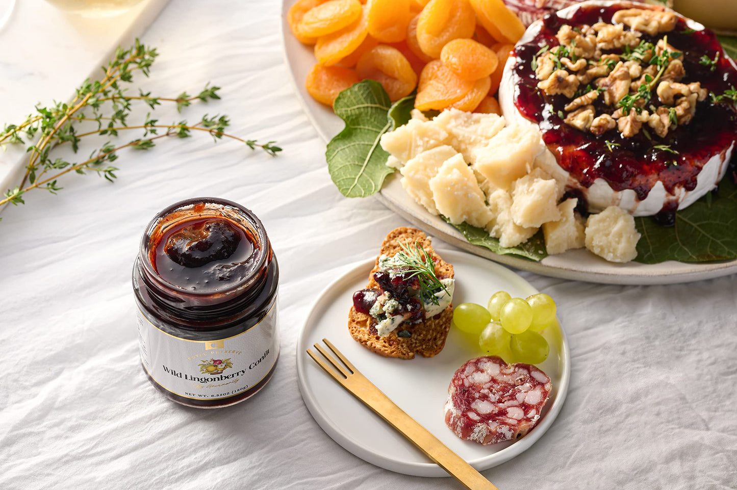 Gourmanity Lingonberry Jam, Balanced Tart And Sweet Flavour, Great On Croissants, Scones Or Over Ice Cream, All Natural, Non-Gmo