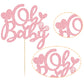 Ephlyn 1Pcs Happy Valentine'S Day Oh Baby Cake Topper Pink Glitter Valentine Babyshower Cake Decorations For Love Valentine'S Da