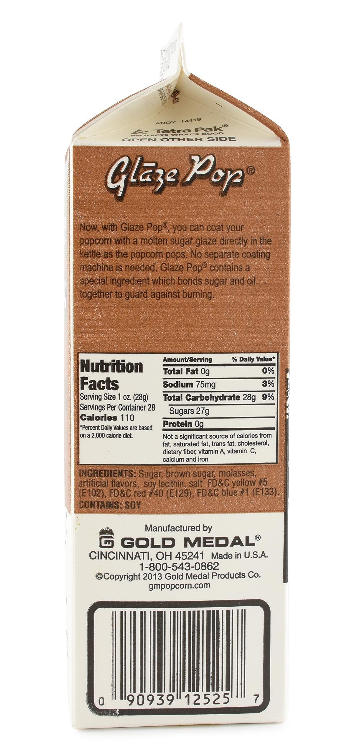 Gold Medal Caramel Glaze Pop Popcorn Flavoring, 12-28 Oz Cartons/Case