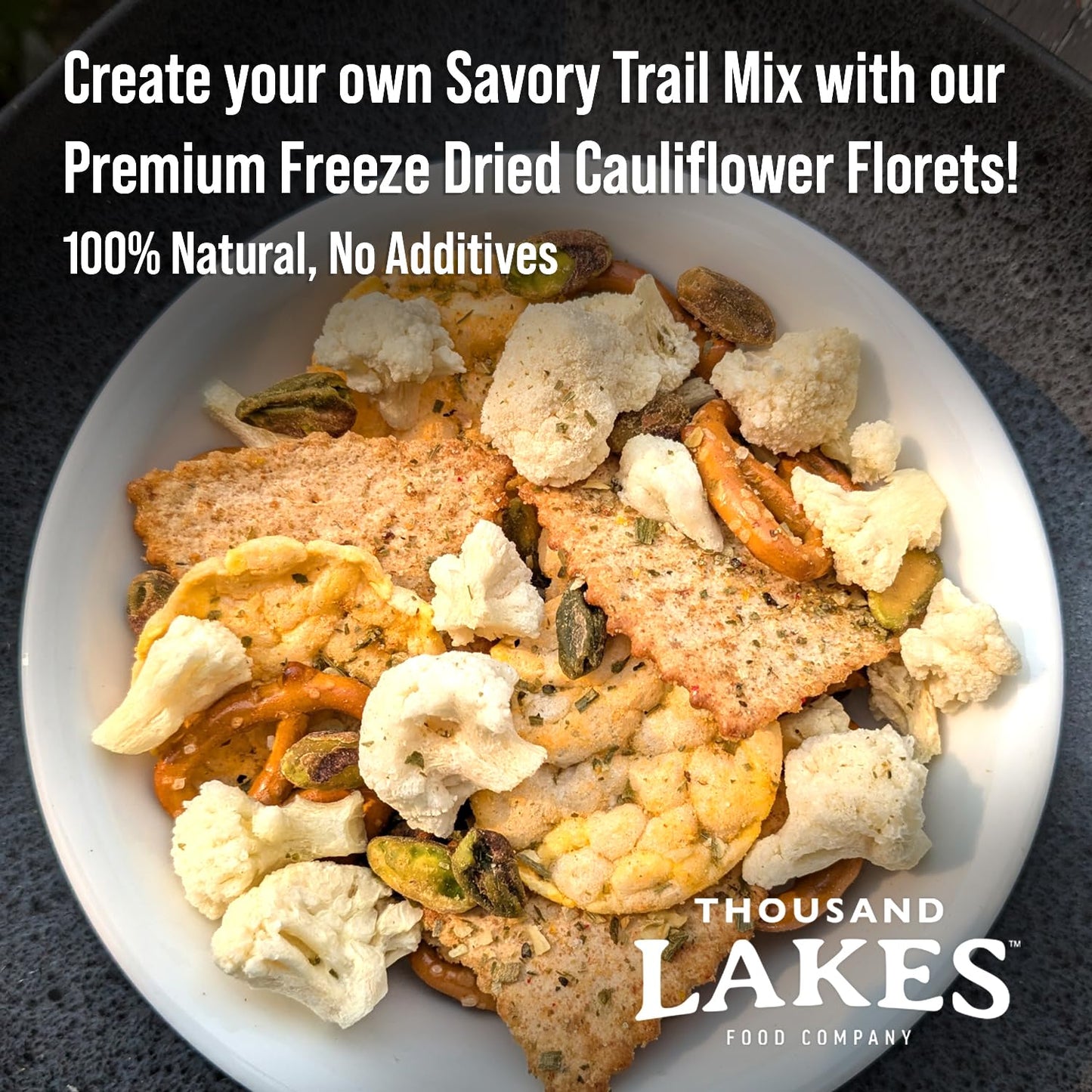 Thousand Lakes Freeze Dried Vegetables - Cauliflower Florets And Stems 2-Pack 0.8 Ounces (1.6 Ounces Total) | No Salt Added