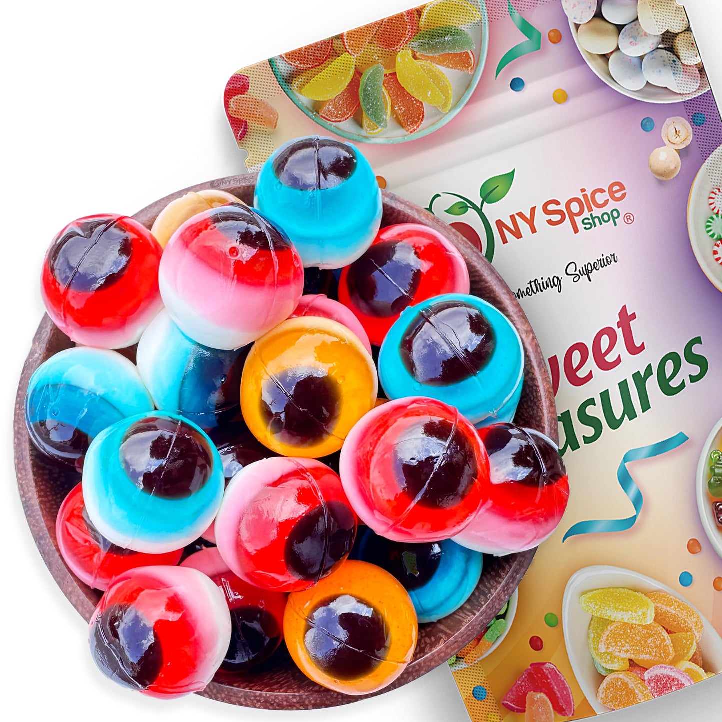 NY Spice Shop Gummy 3D Eyeballs Candy - 1 Pound Realistic Eyeballs Candy for Party Decorations - Gummy Eyeball Candies - Edible 