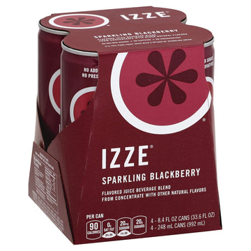 IZZE Sparkling Juice, Blackberry, 8.4 oz Cans, 4 Count