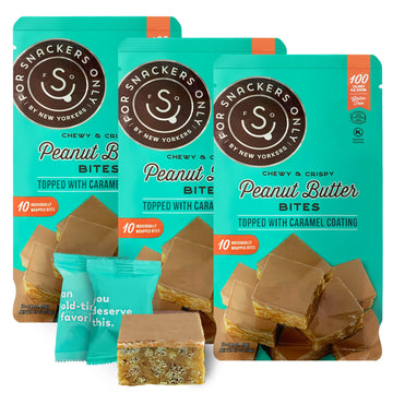 For Snackers Only Peanut Butter Bites - Gluten Free, Vegan, Non-Dairy - 24 Individually Wrapped 100 Calorie Snacks