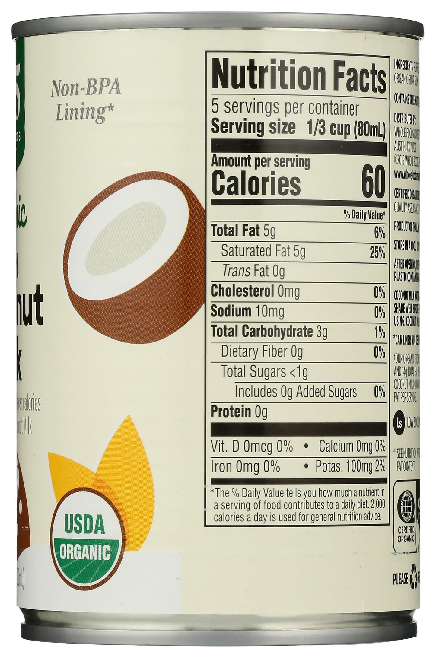 365 By Whole Foods Market, Organic Light Coconut Milk, 13.5 Ounce