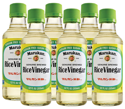 Marukan Genuine Brewed Rice Vinegar, 12 Ounce Glass Bottle (Pack of 6)