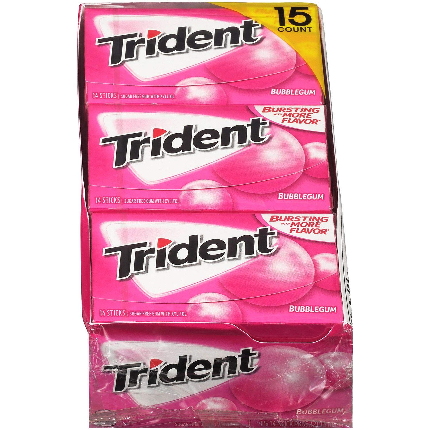 Trident Bubble Gum 14 Stick (15) Count (Original Version) (Original Version)